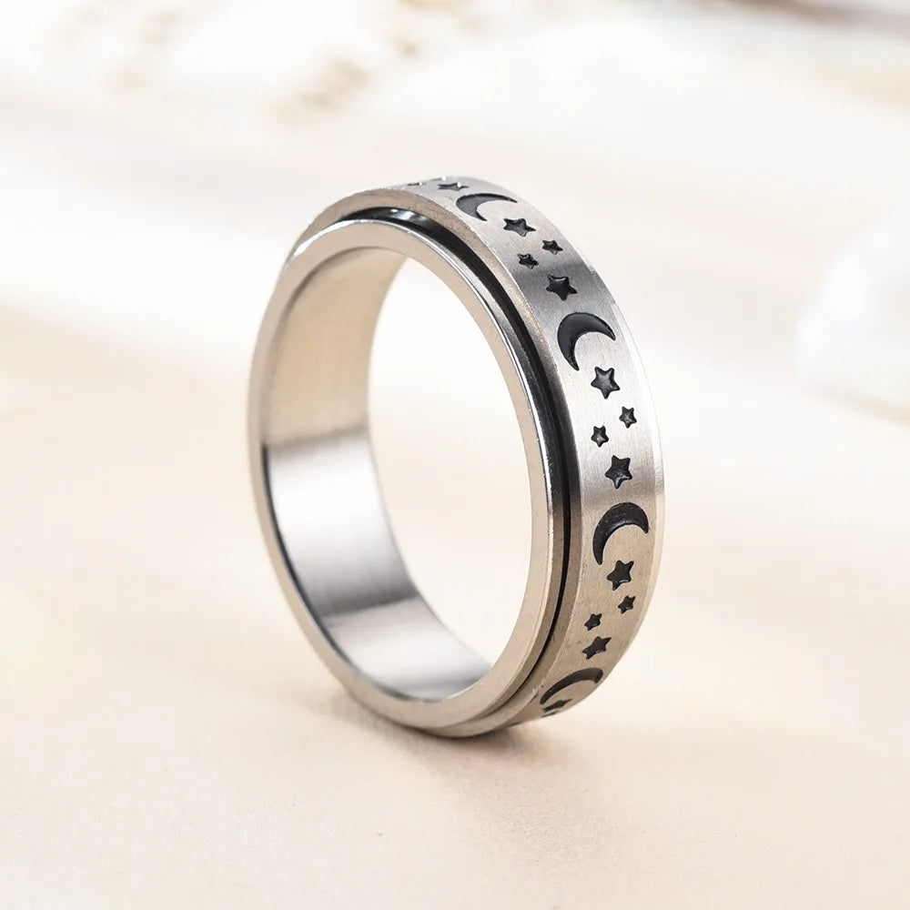 bague-anti-stress-moonlight-rotative-étoile-et-lune-argent