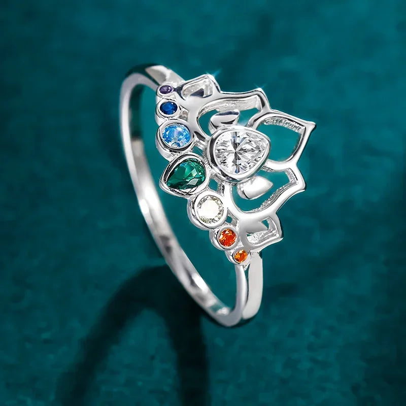 bague-femme-fleur-de-lotus-argenté